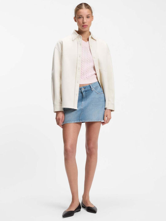 Denim Pencil Skirt Blue
