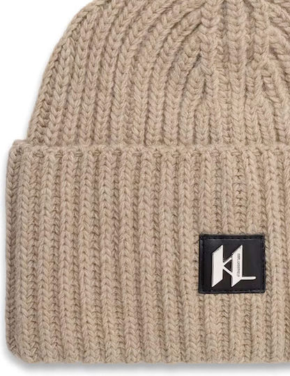 Beanie Men's Knitted Beanie in Beige