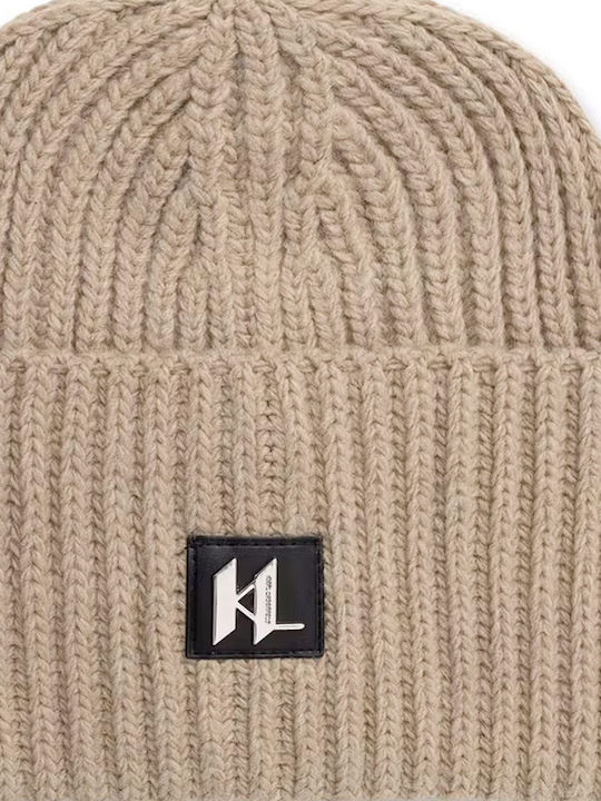 Beanie Men's Knitted Beanie in Beige