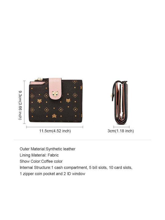 Kleines Leder Damenbrieftasche Braun