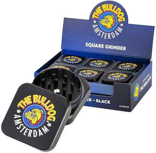 The Bulldog Amsterdam Mühle Metallisch Schwarz Quadratisch 55mm 2 Teile