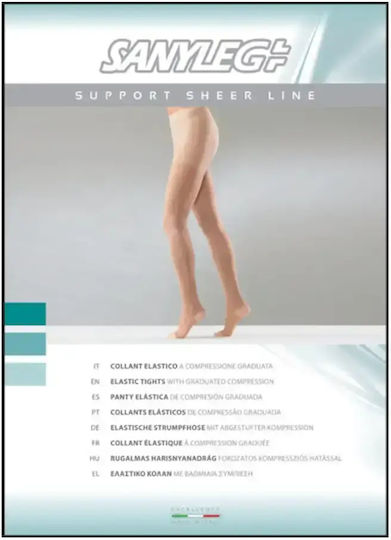 Sanyleg P24 Mm Hg 15-21 Pantyhose Graduated Compression Beige 41169M