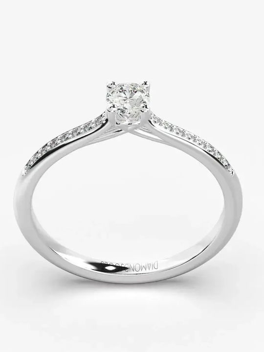 Diamond Jools Einzelner Steine Ringe aus Weißgold 18K mit Diamant