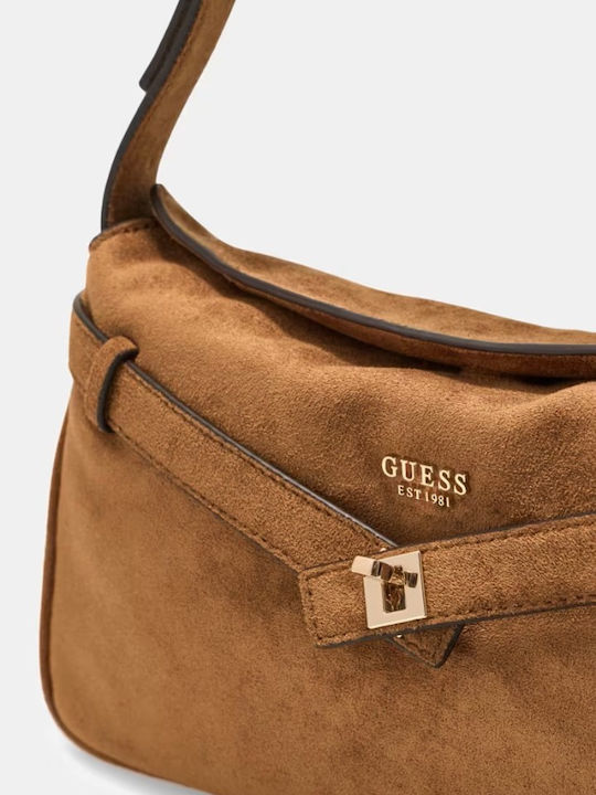 Women's Shoulder Bag Suede Tabac Brown