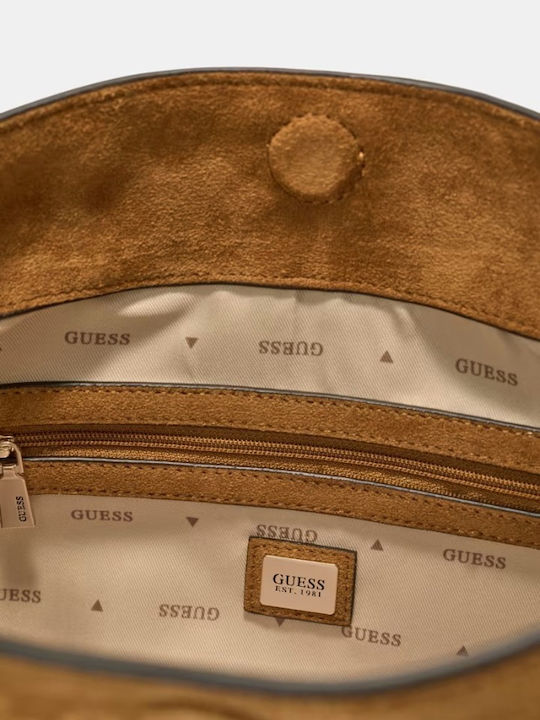 Women's Shoulder Bag Suede Tabac Brown