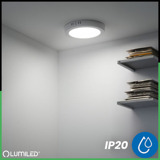 Таванно Стенно Осветително Тяло Led 24w Кръгло 4000k Glow Бяло Lumiled