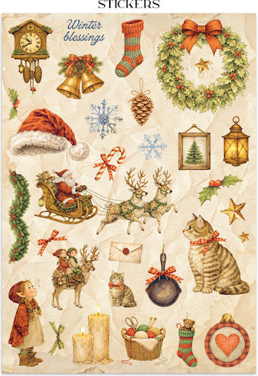 Junk Journal Autocolante Decupaje Fundaluri Silent Night