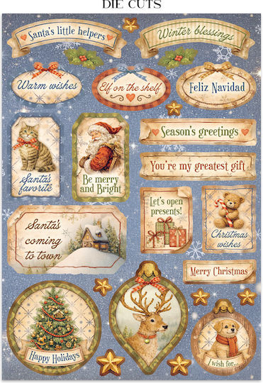 Junk Journal Autocolante Decupaje Fundaluri Silent Night