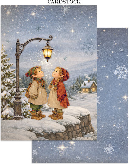 Junk Journal Autocolante Decupaje Fundaluri Silent Night
