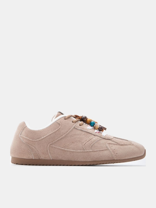 Women's Beige-Dark Sneakers
