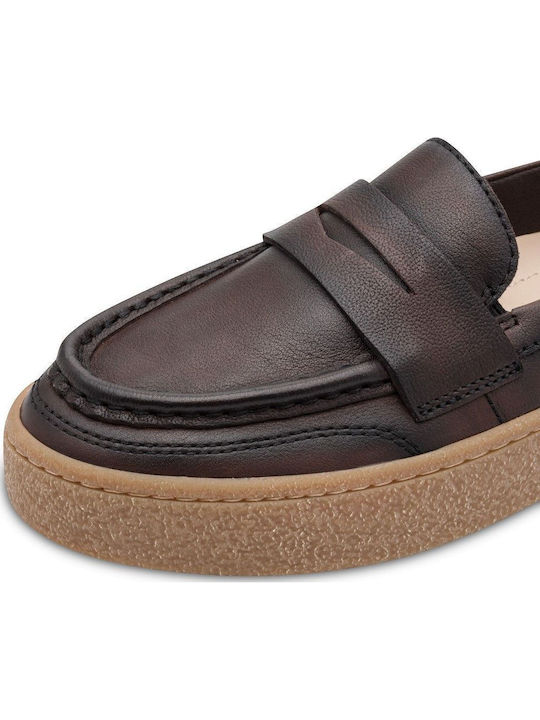 Leder Damen Mokassins Mocca
