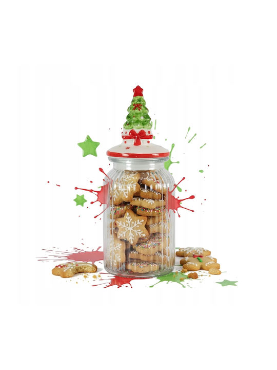 Bimberek Weihnachtliches Tischgeschirr Bimberek Glas Vase Mit Fleckabweisenden Weihnachtsbäumen Breite 11cm 1000ml 3 Stück