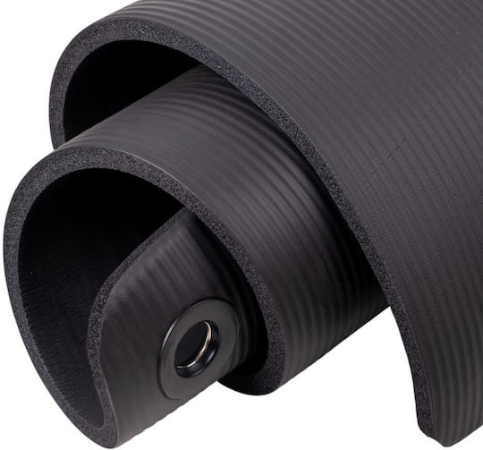 inSPORTline Trainingsmatte Pilates Schwarze mit Tragegurt (140x61x1.5cm)