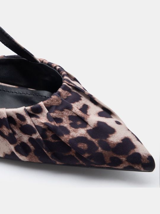 Μυτερές Γόβες με Μεσαίο Τακούνι Animal Print