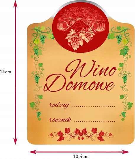 10x Etichetă Galbenă Vin De Casă Adezivă Mică