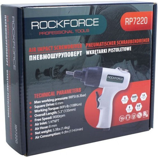 Rockforce Air Impact Wrench 1/2" with Maximum Torque 11.01kgm