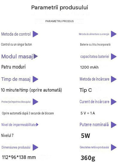 Aparat de masaj pentru cap cu vibrație roșie