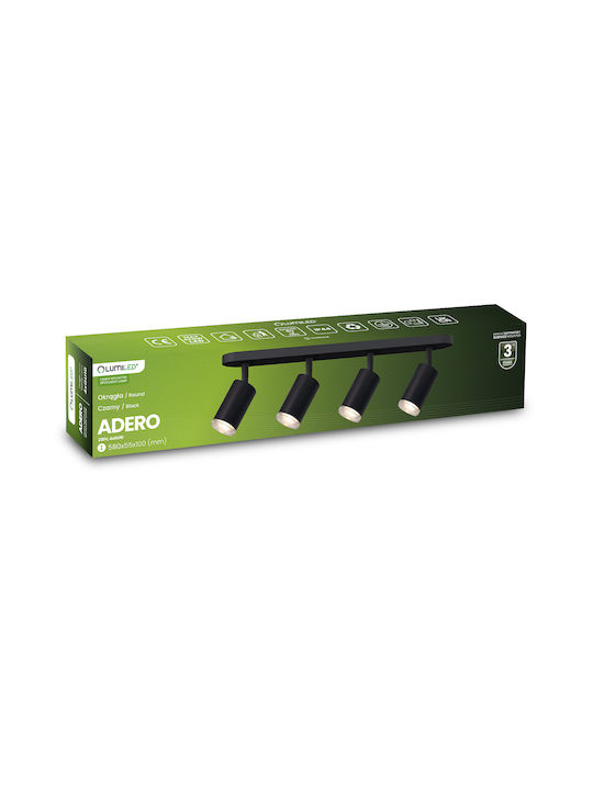 Lumiled Spot cu 4 Lumini în Culoare Neagră