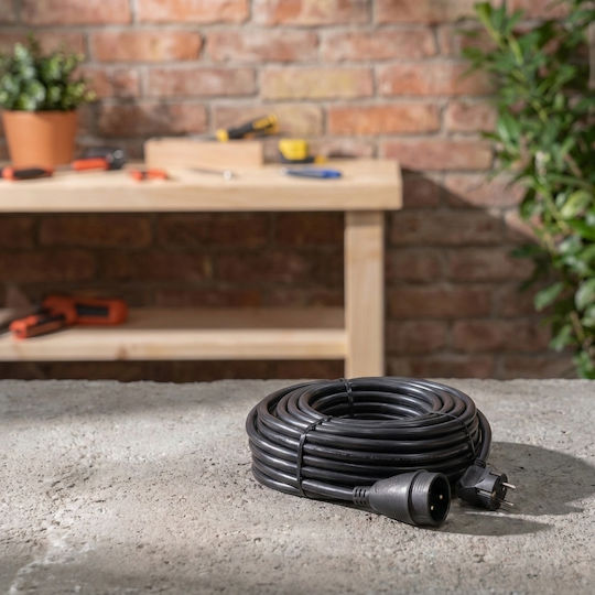 Elvhx Удължителен кабел с прекъсвач с дължина 3м с диаметър 3 x 1.5mm² Черен
