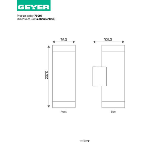 Geyer Punkt 10.6x7.6x20.7cm Geyer Punkt 10.6x7.6x20.7cm