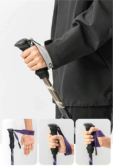 Qunature Bățuri De Trekking Compacte Din Aluminiu 1 Unitate Violet