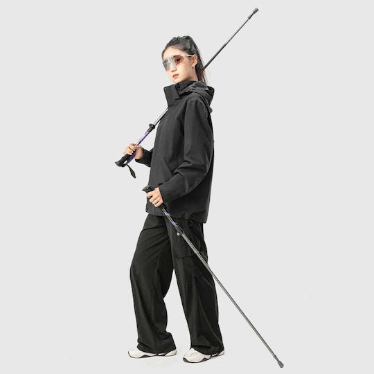 Qunature Bățuri De Trekking Compacte Din Aluminiu 1 Unitate Violet