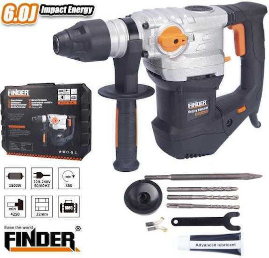 Finder Κρουστικό Σκαπτικό Πιστολέτο Ρεύματος 1500W με Υποδοχή SDS Plus 197207