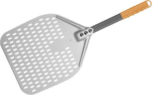 Lopată Perforată Pătrată pentru Pizza, Mâner Scurt, 300 x 660 mm, Hendi 618097