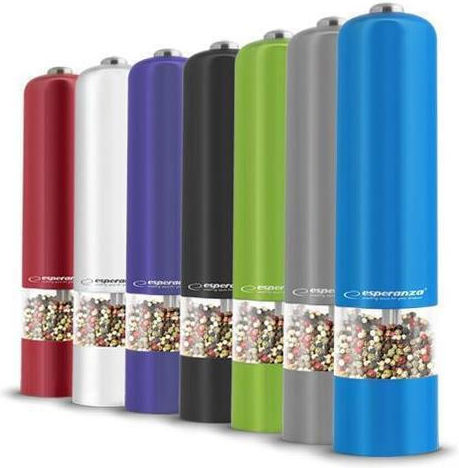 Esperanza Malabara Electric Set Spice Mills made of Plastic in Red Color 23cm 1pcs
