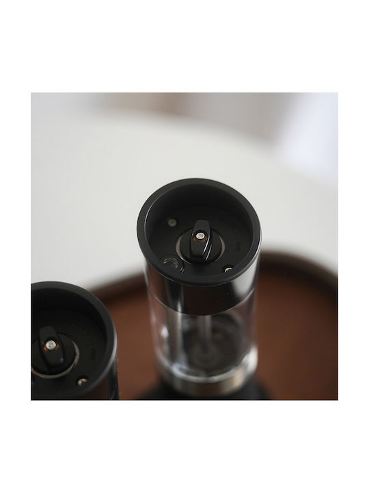 Huslog Electric Set Spice Mills made of Glass in Black Color 1pcs