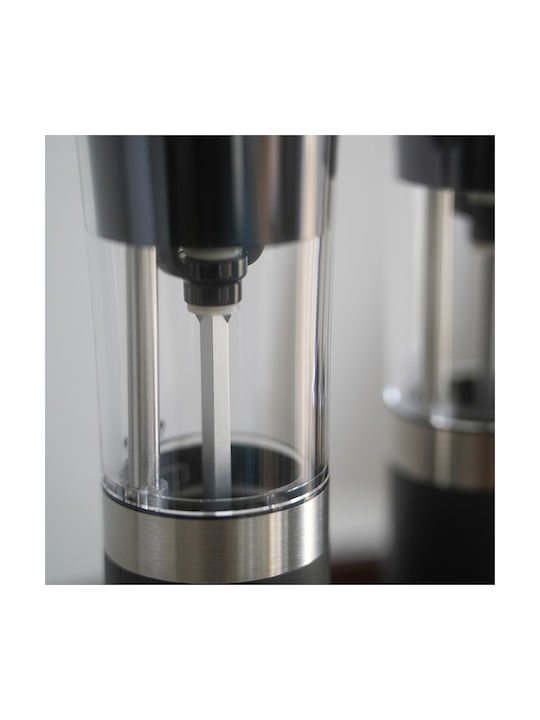Huslog Electric Set Spice Mills made of Glass in Black Color 1pcs