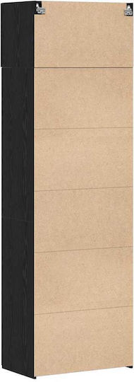 Wohnzimmer Nische aus Spanplatte Schwarze Eiche 70x42.5x225cm