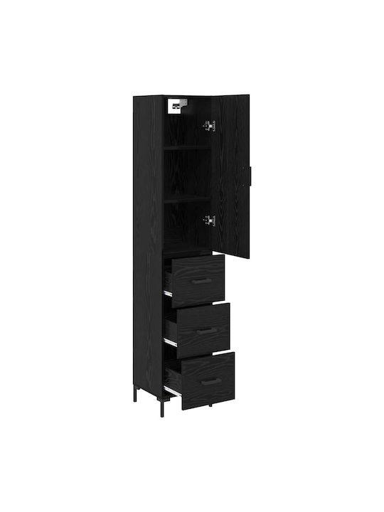 Highboard Nτουλάπι Wohnzimmer από Spanplatte Μαύρη Οξυά 34.5x34x90cm