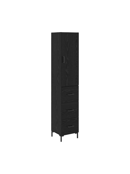 Highboard Nτουλάπι Wohnzimmer από Spanplatte Μαύρη Οξυά 34.5x34x90cm
