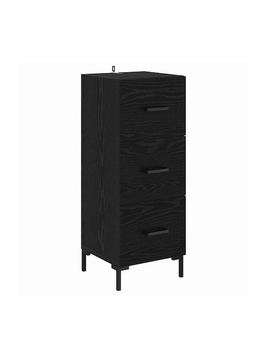 Highboard Nτουλάπι Wohnzimmer από Spanplatte Μαύρη Οξυά 34.5x34x90cm