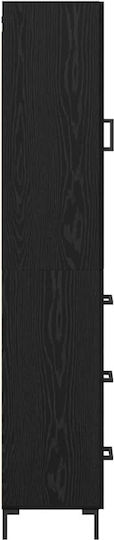 Highboard Living Room Display Cabinet Made of Particle Board Black Oak 34.5x34x90cm