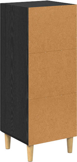 Living Room Display Cabinet Made of Particle Board Black Oak 34.5x32.5x90cm