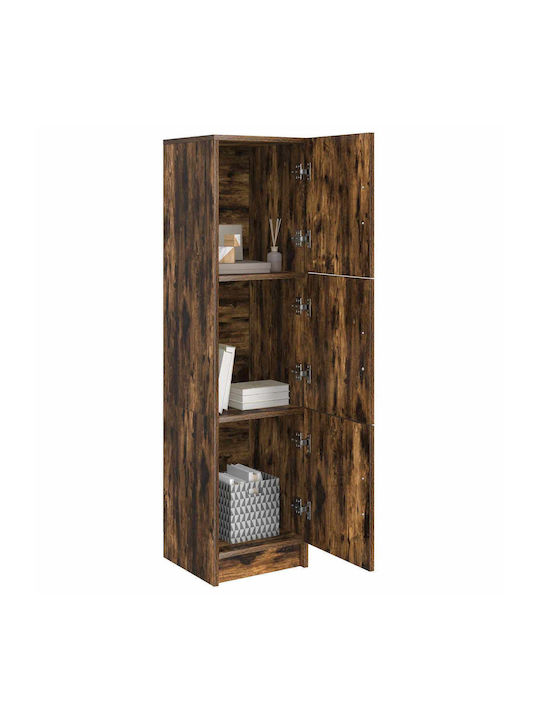 vidaXL Wohnzimmer Vitrine aus Spanplatte Rauch Eiche 31.5x32x124cm