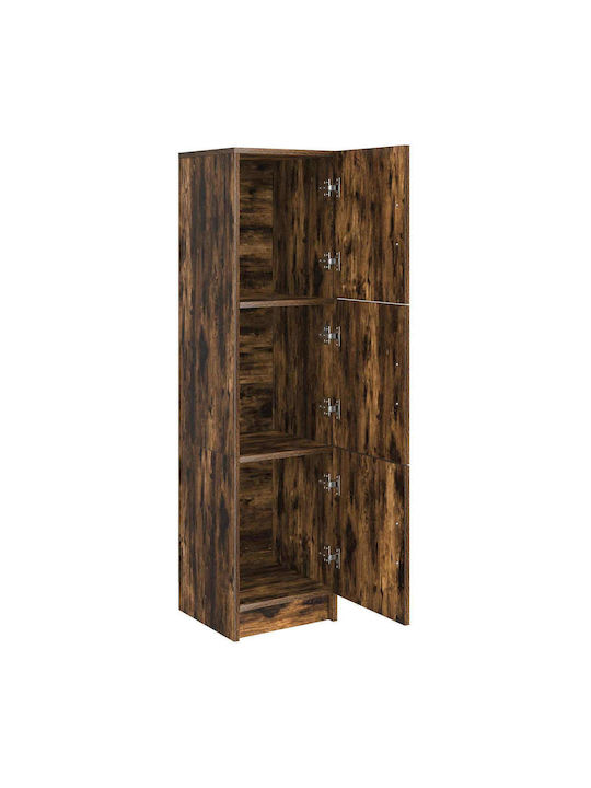 vidaXL Wohnzimmer Vitrine aus Spanplatte Rauch Eiche 31.5x32x124cm