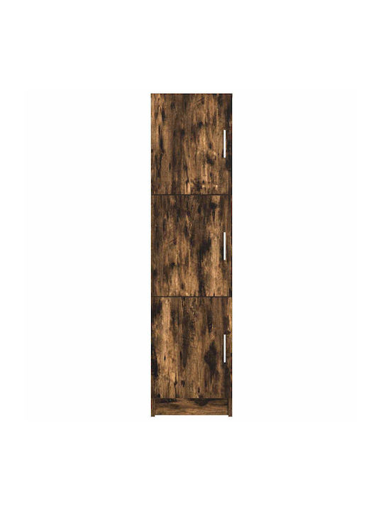 vidaXL Wohnzimmer Vitrine aus Spanplatte Rauch Eiche 31.5x32x124cm