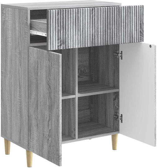 Living Room Display Cabinet made of Particle Board Grey 66x34.5x90cm Living Room Display Cabinet made of Particle Board Grey 66x34.5x90cm