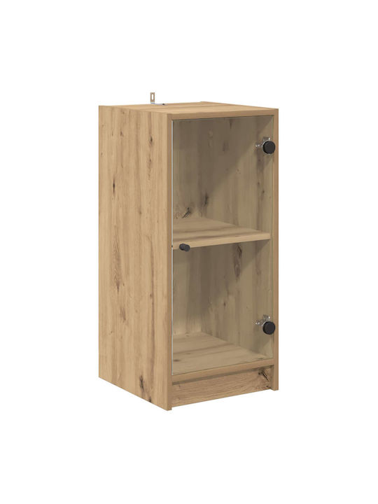 Living Room Display Cabinet Made of Particle Board Oak 35x37x76cm