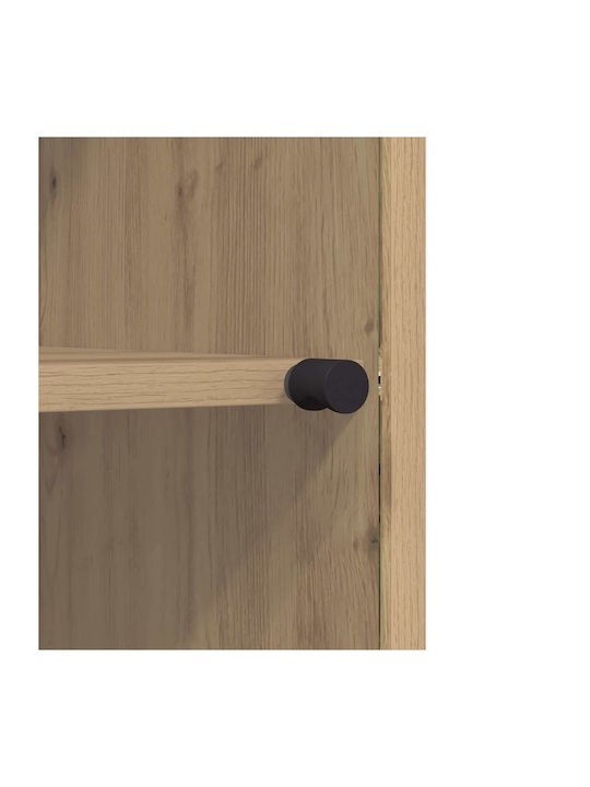 Living Room Display Cabinet Made of Particle Board Oak 35x37x76cm