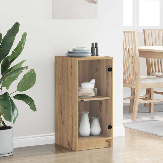 Living Room Display Cabinet Made of Particle Board Oak 35x37x76cm