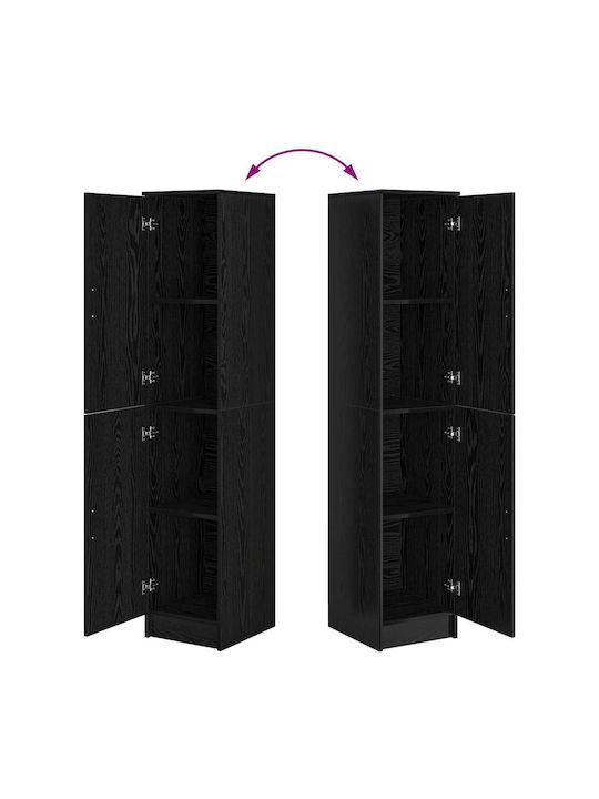 vidaXL Wohnzimmer Schrank aus Spanplatte Schwarz Eiche 35x39x168cm