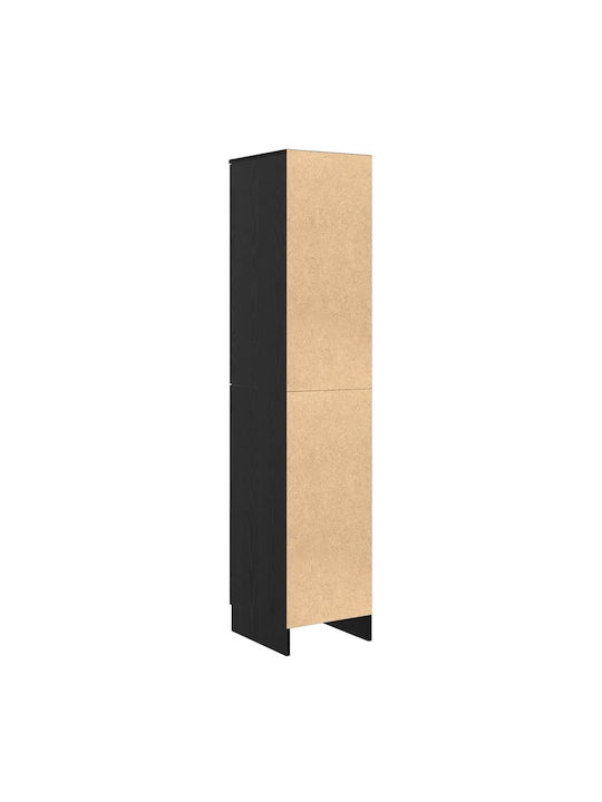 vidaXL Wohnzimmer Schrank aus Spanplatte Schwarz Eiche 35x39x168cm