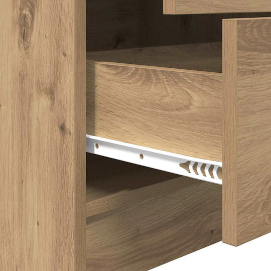 Living Room Display Cabinet Made of Particle Board Oak 45.5x34x127cm
