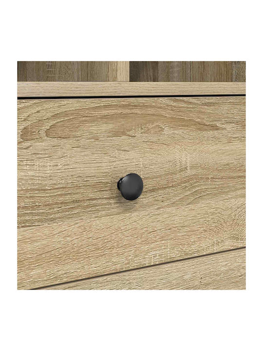 Wall Mounted Living Room Cabinet made of Solid Oak Wood 45.5x34x127cm