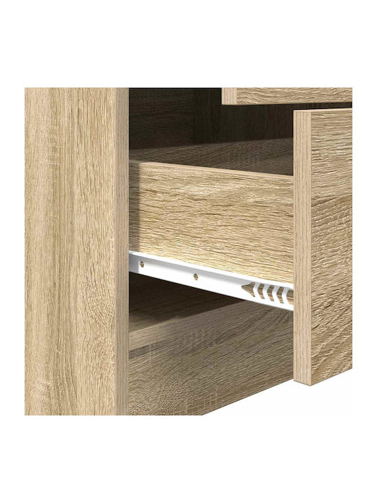Wall Mounted Living Room Cabinet made of Solid Oak Wood 45.5x34x127cm