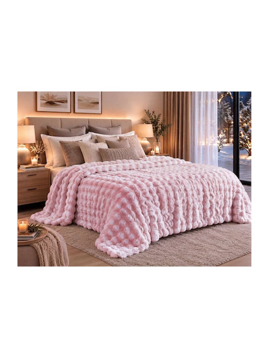 Kraft World Одеяло Sherpa Прегърни 220x240см Розово IRINI-Розово